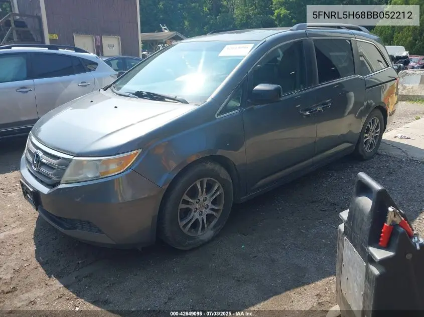 2011 Honda Odyssey Ex-L VIN: 5FNRL5H68BB052212 Lot: 42649096