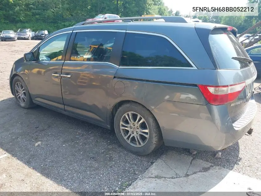 2011 Honda Odyssey Ex-L VIN: 5FNRL5H68BB052212 Lot: 42649096