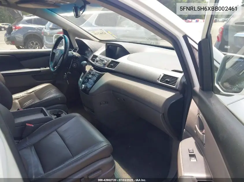 2011 Honda Odyssey Ex-L VIN: 5FNRL5H6XBB002461 Lot: 42662720