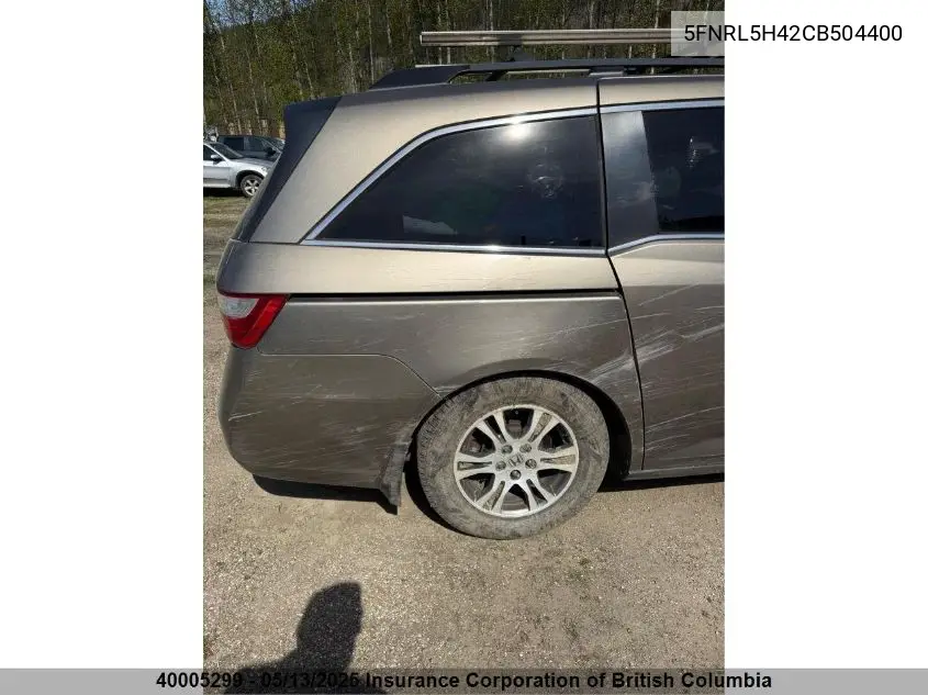 2012 Honda Odyssey Ex VIN: 5FNRL5H42CB504400 Lot: 40005299