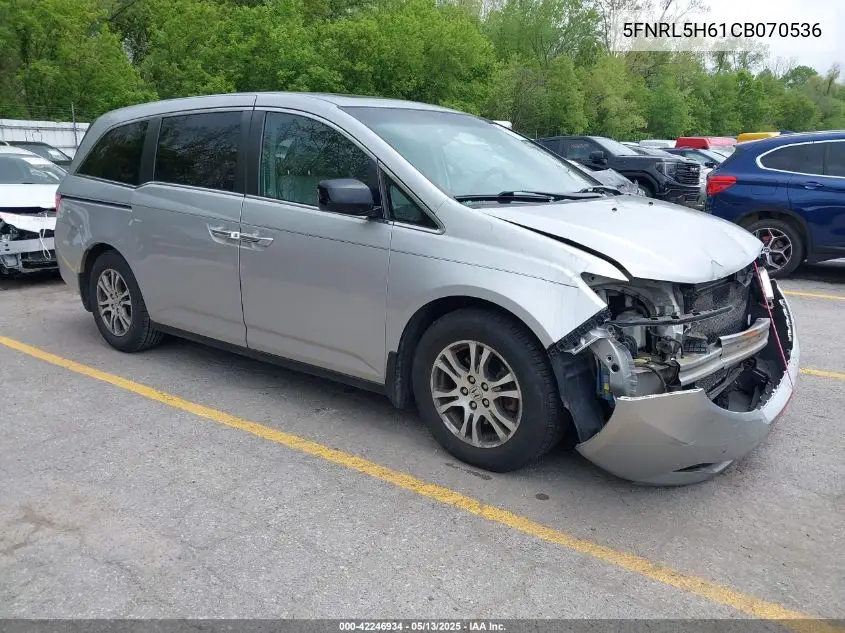 2012 Honda Odyssey Ex-L VIN: 5FNRL5H61CB070536 Lot: 42246934