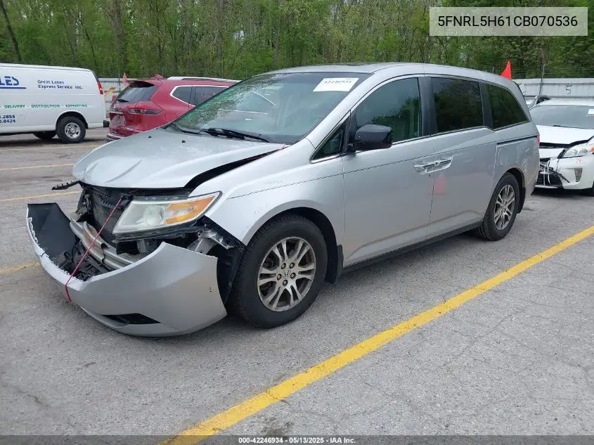2012 Honda Odyssey Ex-L VIN: 5FNRL5H61CB070536 Lot: 42246934