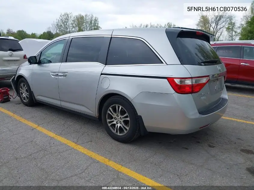 2012 Honda Odyssey Ex-L VIN: 5FNRL5H61CB070536 Lot: 42246934