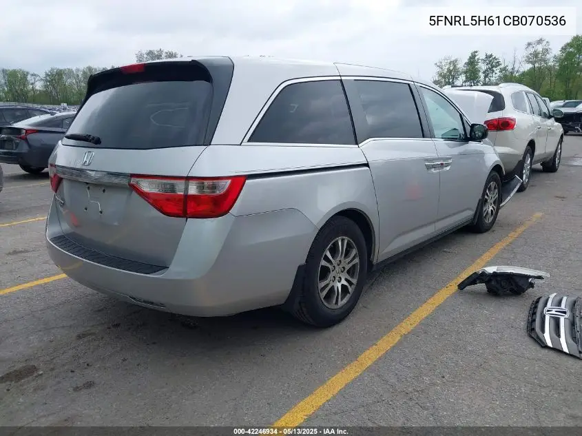 2012 Honda Odyssey Ex-L VIN: 5FNRL5H61CB070536 Lot: 42246934