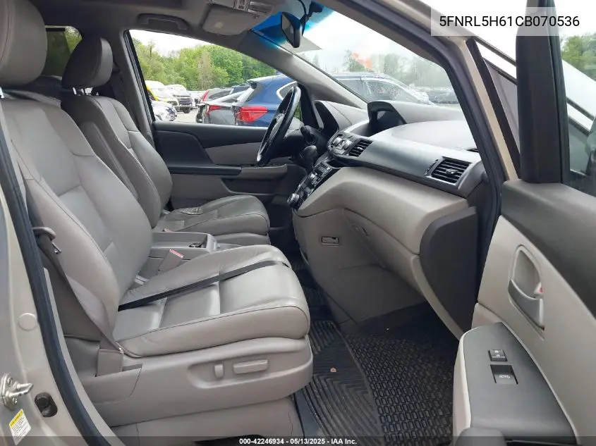 2012 Honda Odyssey Ex-L VIN: 5FNRL5H61CB070536 Lot: 42246934