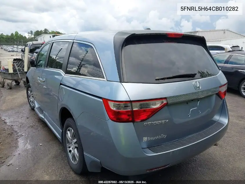 2012 Honda Odyssey Ex-L VIN: 5FNRL5H64CB010282 Lot: 42257082