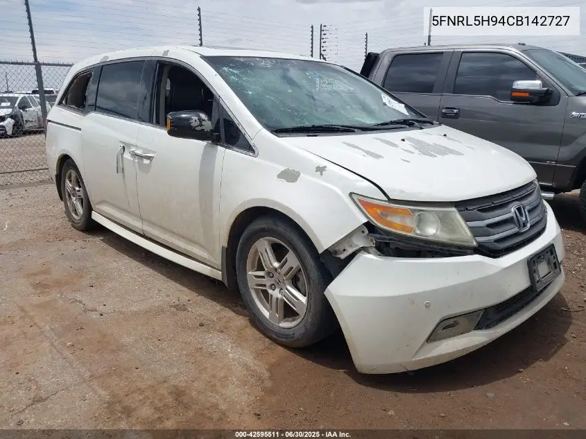 2012 Honda Odyssey Touring/Touring Elite VIN: 5FNRL5H94CB142727 Lot: 42595511