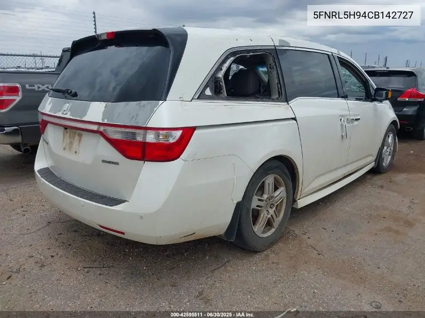 2012 Honda Odyssey Touring/Touring Elite VIN: 5FNRL5H94CB142727 Lot: 42595511