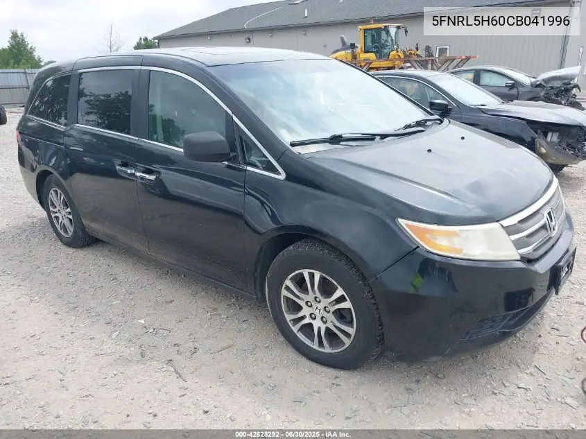 2012 Honda Odyssey Ex-L VIN: 5FNRL5H60CB041996 Lot: 42628292