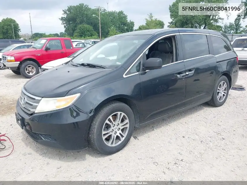 2012 Honda Odyssey Ex-L VIN: 5FNRL5H60CB041996 Lot: 42628292