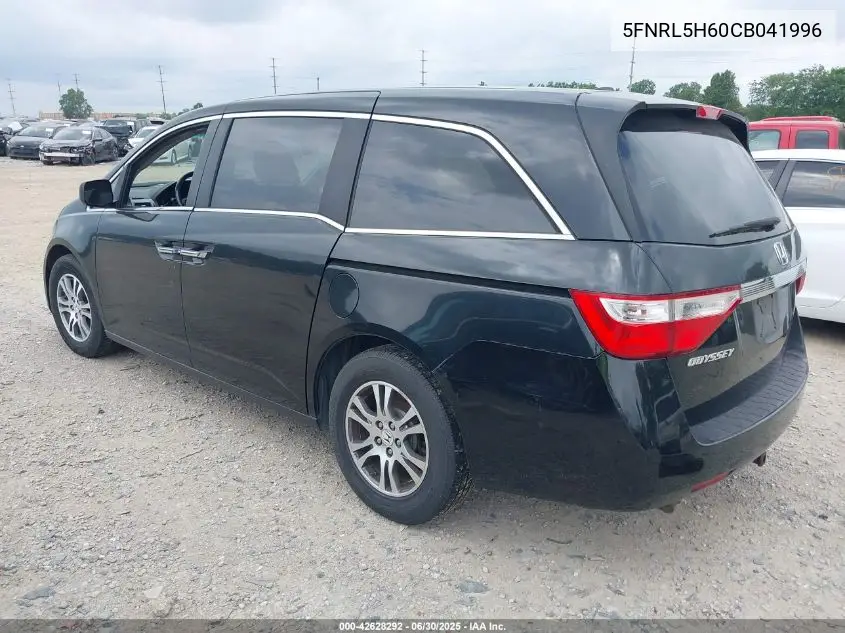 2012 Honda Odyssey Ex-L VIN: 5FNRL5H60CB041996 Lot: 42628292