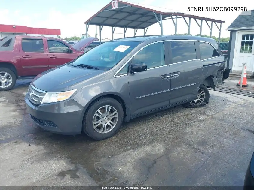 2012 Honda Odyssey Ex-L VIN: 5FNRL5H62CB099298 Lot: 42649423
