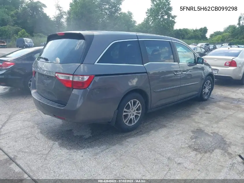 2012 Honda Odyssey Ex-L VIN: 5FNRL5H62CB099298 Lot: 42649423