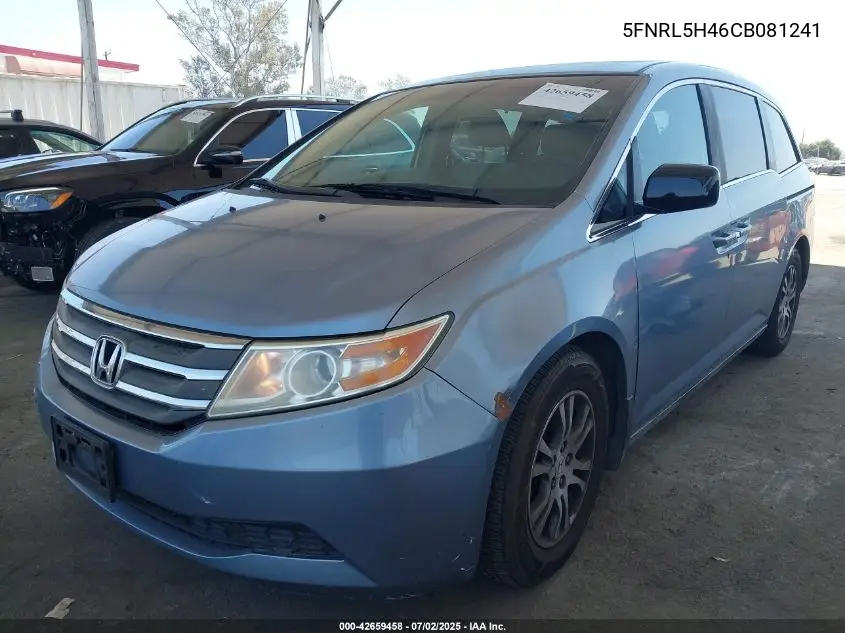 2012 Honda Odyssey Ex VIN: 5FNRL5H46CB081241 Lot: 42659458