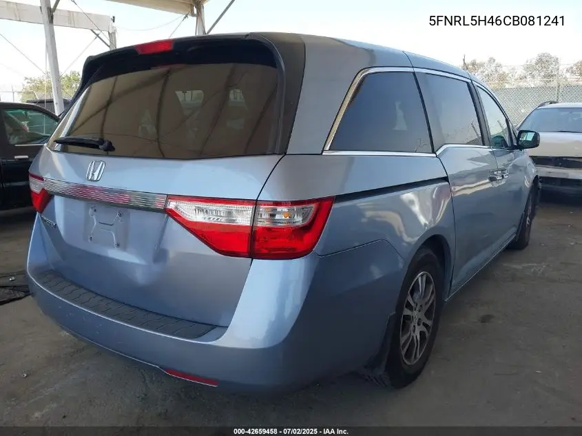 2012 Honda Odyssey Ex VIN: 5FNRL5H46CB081241 Lot: 42659458