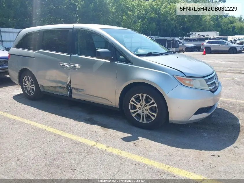 2012 Honda Odyssey Ex VIN: 5FNRL5H42CB032229 Lot: 42661255