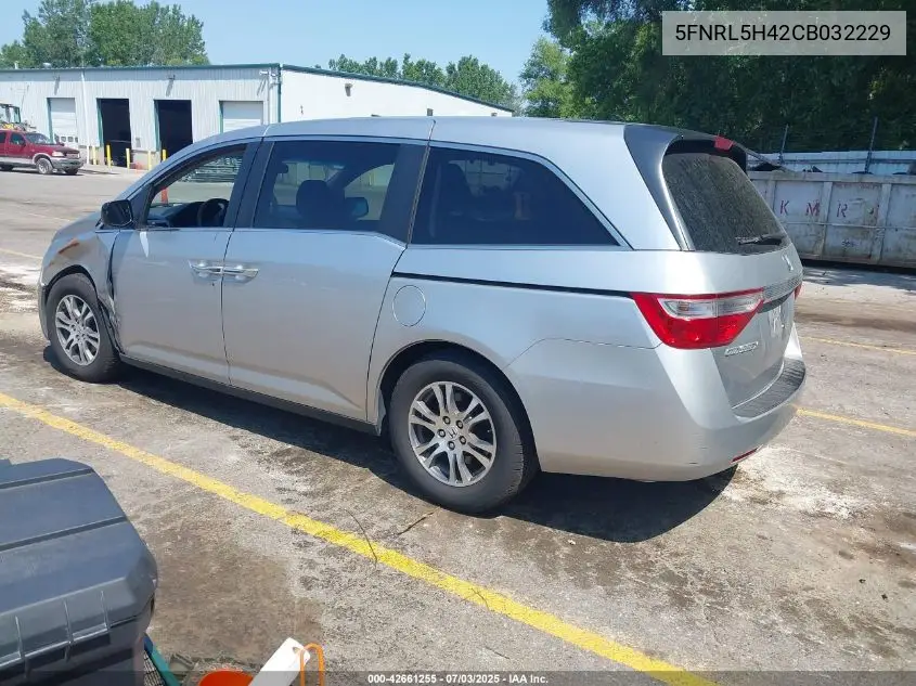 2012 Honda Odyssey Ex VIN: 5FNRL5H42CB032229 Lot: 42661255