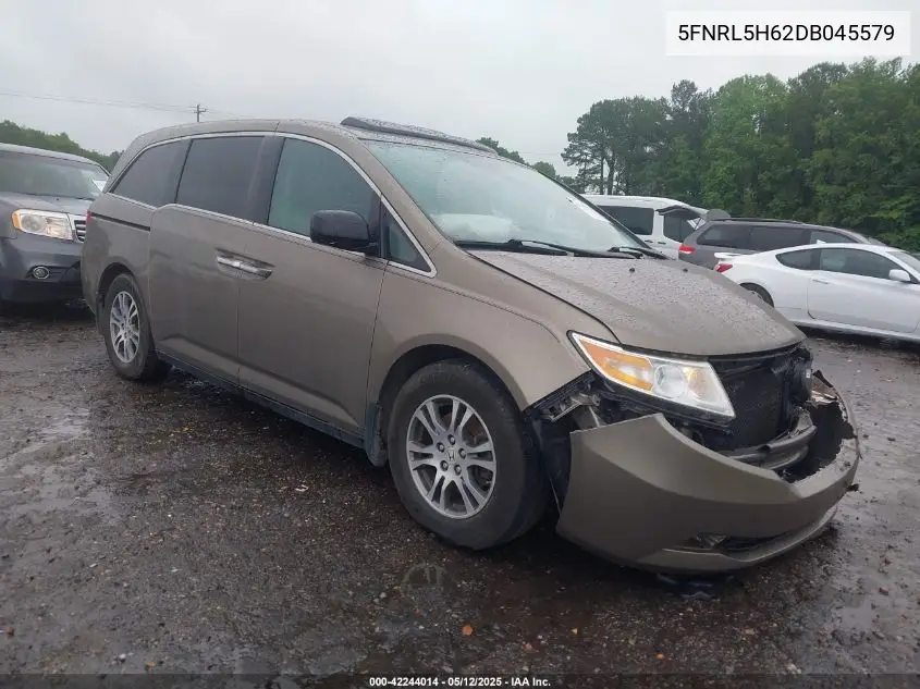 2013 Honda Odyssey Ex-L VIN: 5FNRL5H62DB045579 Lot: 42244014