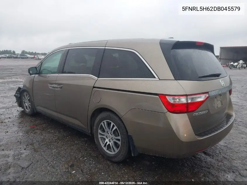 2013 Honda Odyssey Ex-L VIN: 5FNRL5H62DB045579 Lot: 42244014