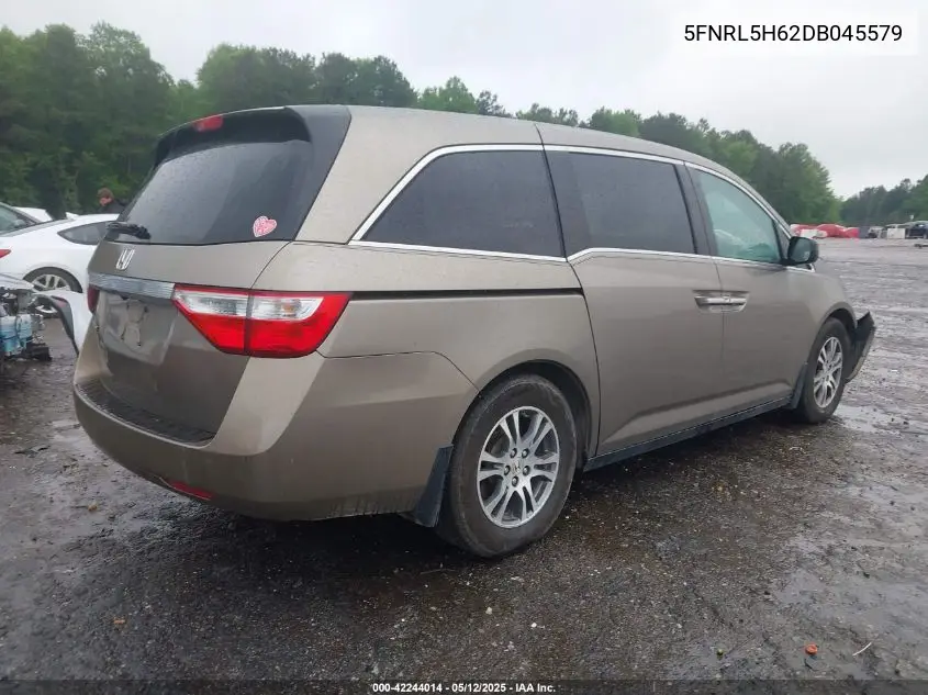 2013 Honda Odyssey Ex-L VIN: 5FNRL5H62DB045579 Lot: 42244014