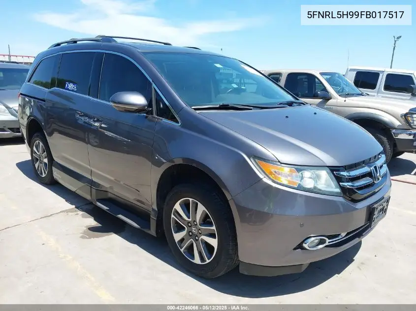 2015 Honda Odyssey Touring/Touring Elite VIN: 5FNRL5H99FB017517 Lot: 42246066