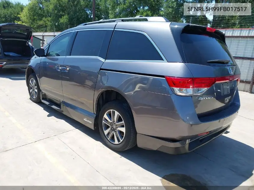 2015 Honda Odyssey Touring/Touring Elite VIN: 5FNRL5H99FB017517 Lot: 42246066