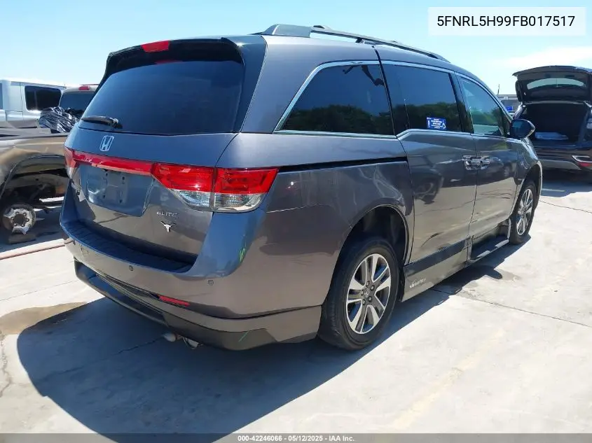2015 Honda Odyssey Touring/Touring Elite VIN: 5FNRL5H99FB017517 Lot: 42246066