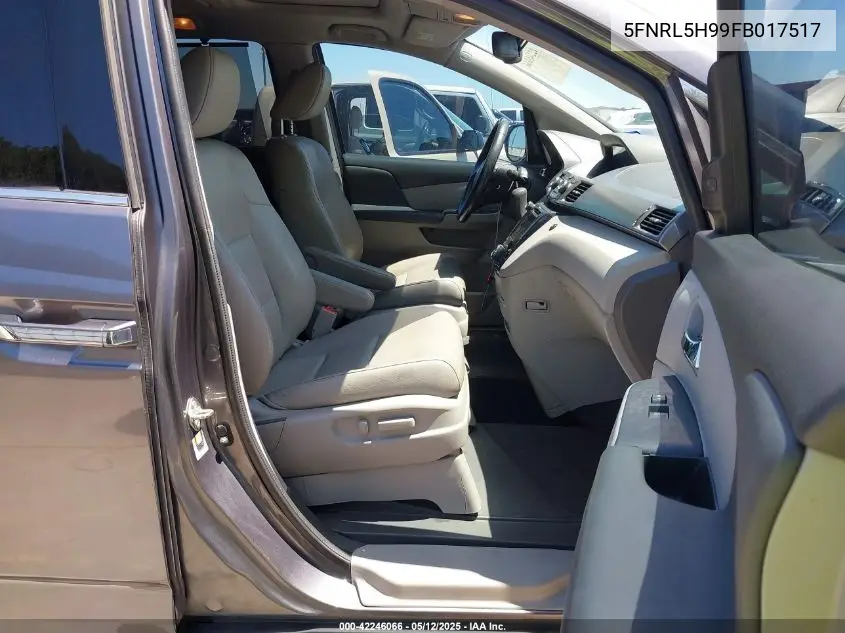 2015 Honda Odyssey Touring/Touring Elite VIN: 5FNRL5H99FB017517 Lot: 42246066