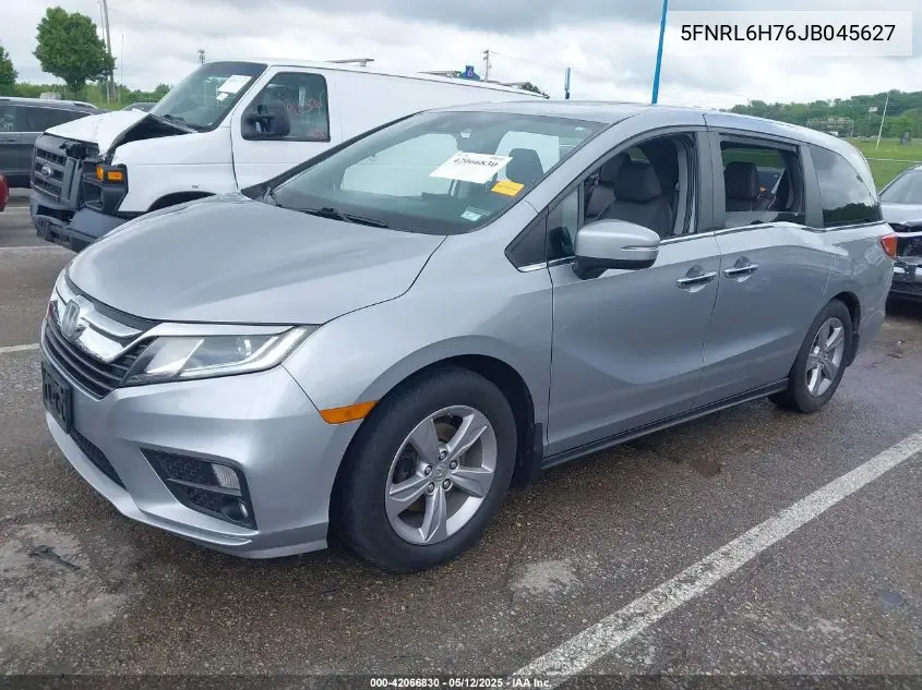 2018 Honda Odyssey Ex-L VIN: 5FNRL6H76JB045627 Lot: 42066830