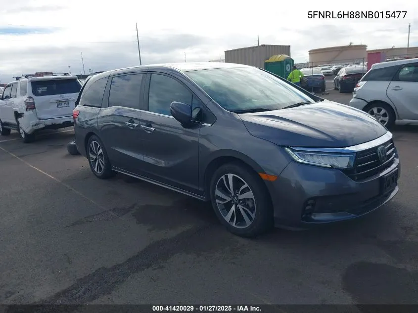 2022 Honda Odyssey Touring VIN: 5FNRL6H88NB015477 Lot: 41420029