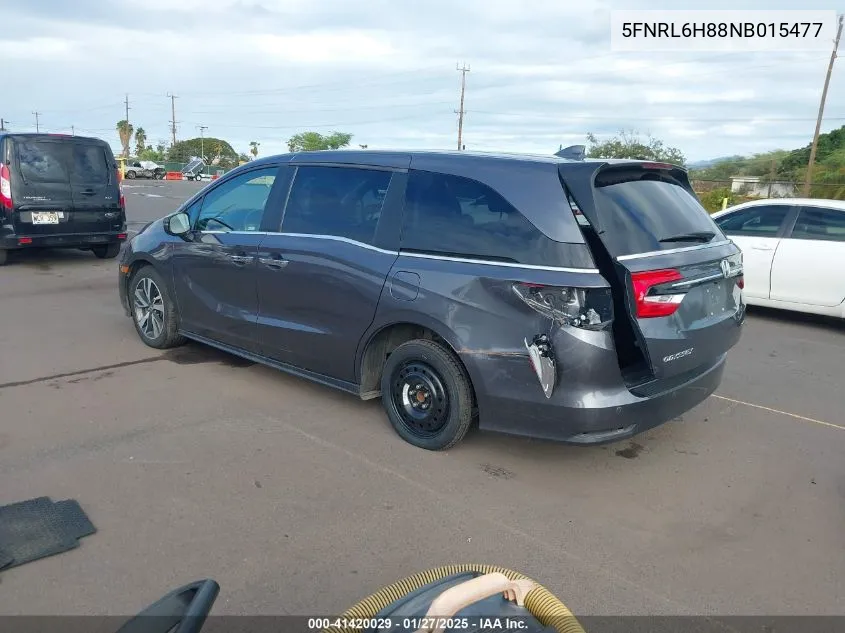 2022 Honda Odyssey Touring VIN: 5FNRL6H88NB015477 Lot: 41420029