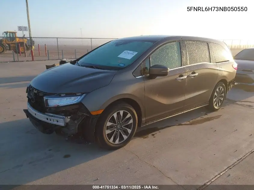 2022 Honda Odyssey Ex-L VIN: 5FNRL6H73NB050550 Lot: 41751334