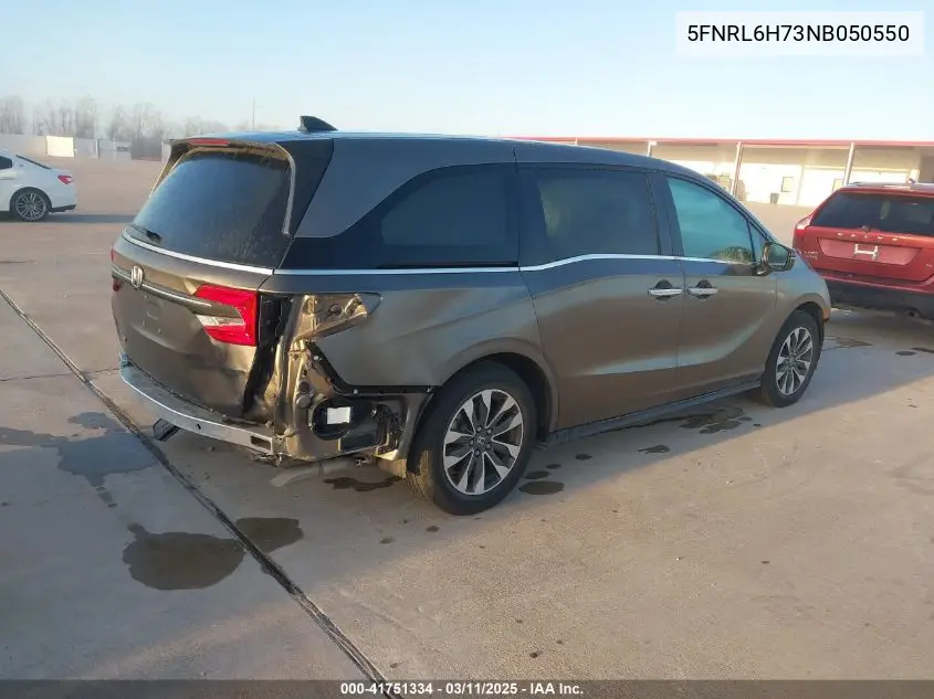 2022 Honda Odyssey Ex-L VIN: 5FNRL6H73NB050550 Lot: 41751334