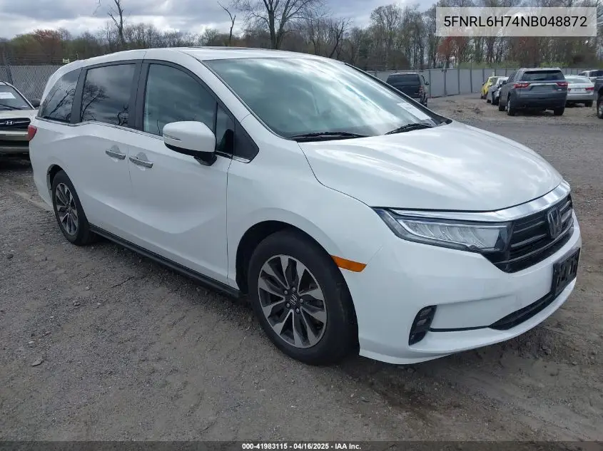 2022 Honda Odyssey Ex-L VIN: 5FNRL6H74NB048872 Lot: 41983115