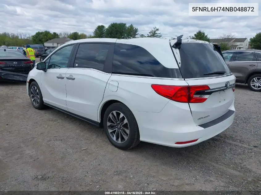 2022 Honda Odyssey Ex-L VIN: 5FNRL6H74NB048872 Lot: 41983115
