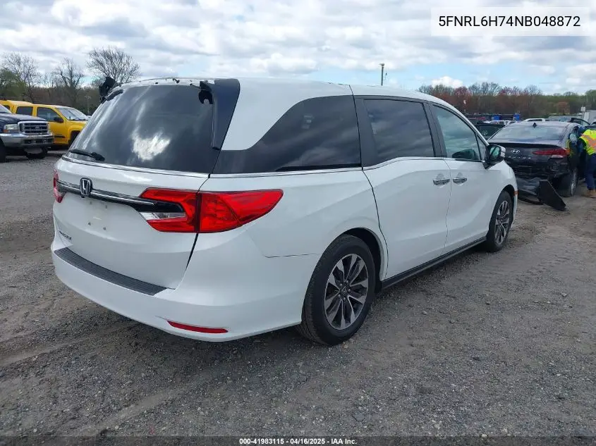 2022 Honda Odyssey Ex-L VIN: 5FNRL6H74NB048872 Lot: 41983115