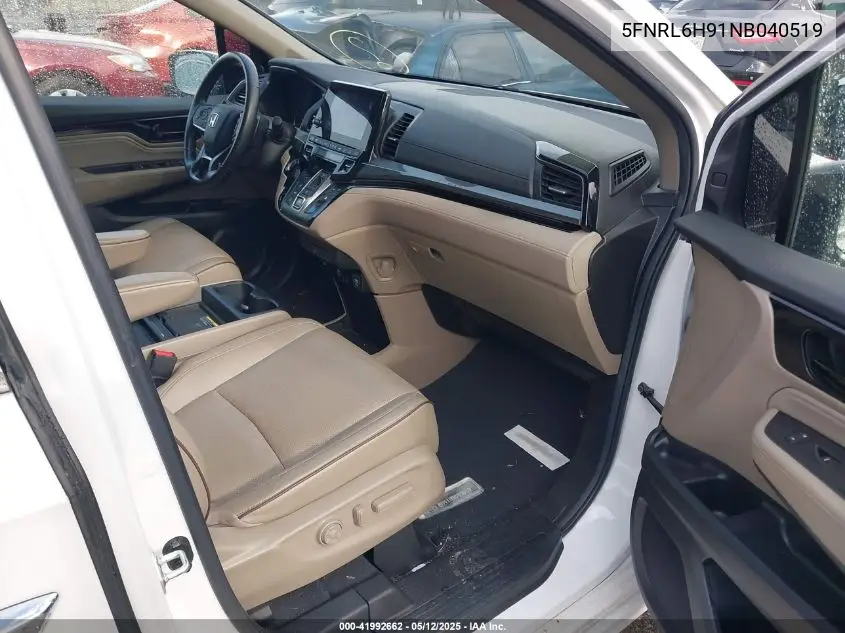 2022 Honda Odyssey Elite VIN: 5FNRL6H91NB040519 Lot: 41992662