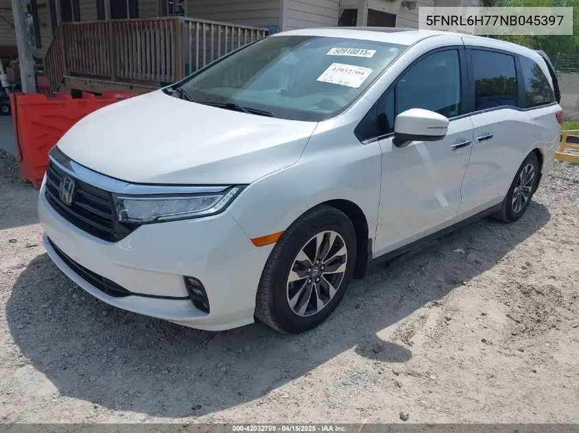 2022 Honda Odyssey Ex-L VIN: 5FNRL6H77NB045397 Lot: 42032709