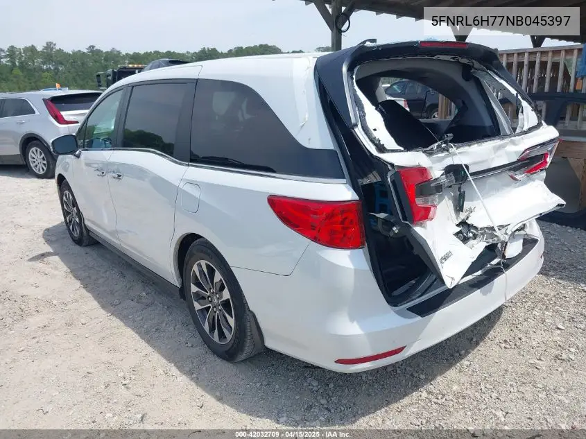 2022 Honda Odyssey Ex-L VIN: 5FNRL6H77NB045397 Lot: 42032709