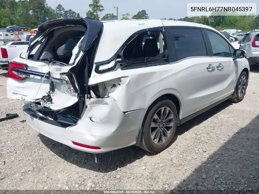 2022 Honda Odyssey Ex-L VIN: 5FNRL6H77NB045397 Lot: 42032709