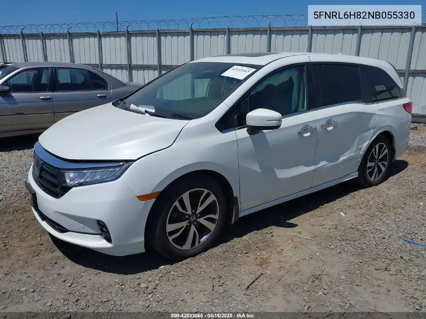 2022 Honda Odyssey Touring VIN: 5FNRL6H82NB055330 Lot: 42033065