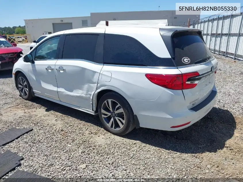 2022 Honda Odyssey Touring VIN: 5FNRL6H82NB055330 Lot: 42033065