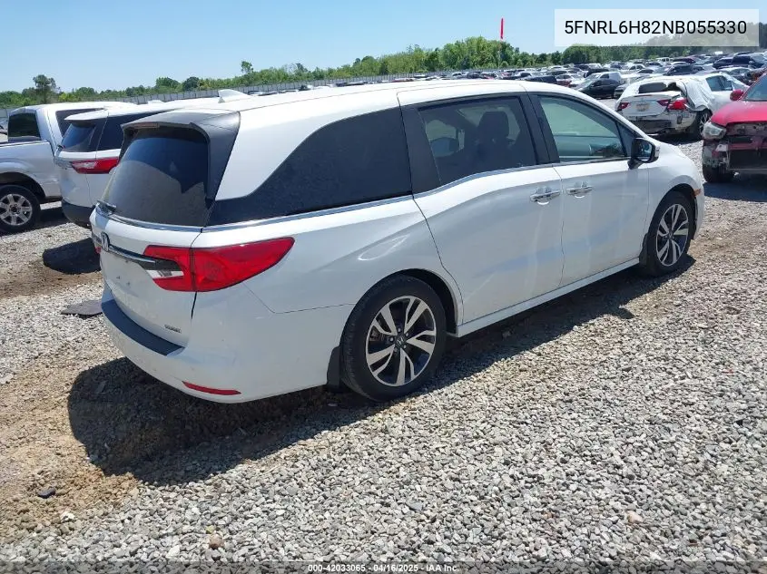 2022 Honda Odyssey Touring VIN: 5FNRL6H82NB055330 Lot: 42033065