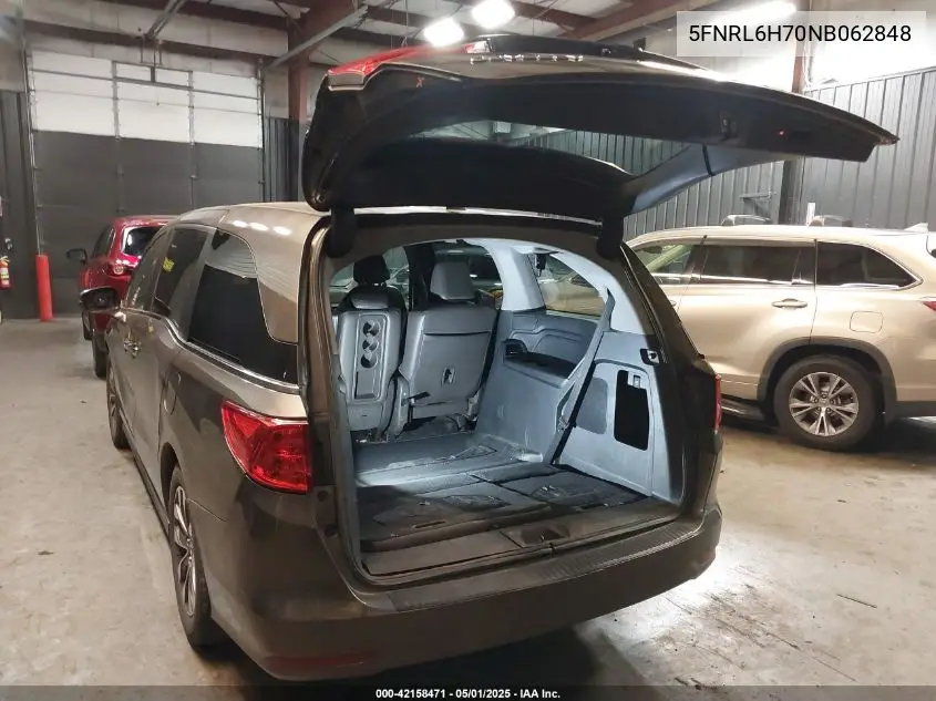 2022 Honda Odyssey Ex-L VIN: 5FNRL6H70NB062848 Lot: 42158471