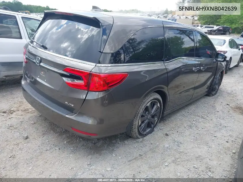 2022 Honda Odyssey Elite VIN: 5FNRL6H9XNB042639 Lot: 42213973