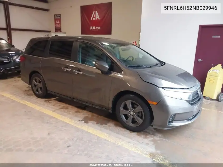 2022 Honda Odyssey Ex VIN: 5FNRL6H52NB029946 Lot: 42223902