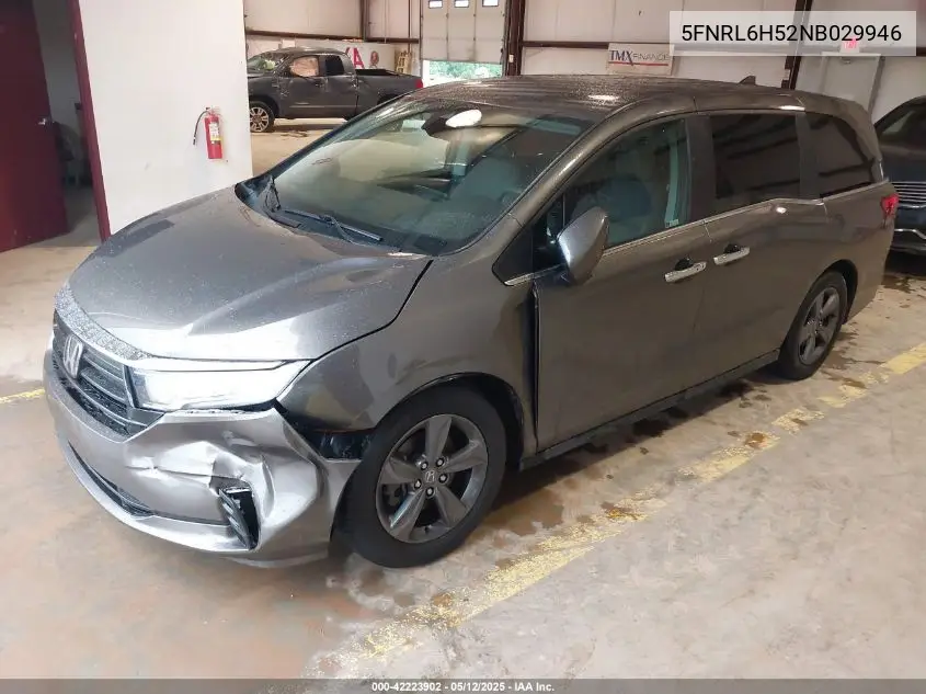 2022 Honda Odyssey Ex VIN: 5FNRL6H52NB029946 Lot: 42223902