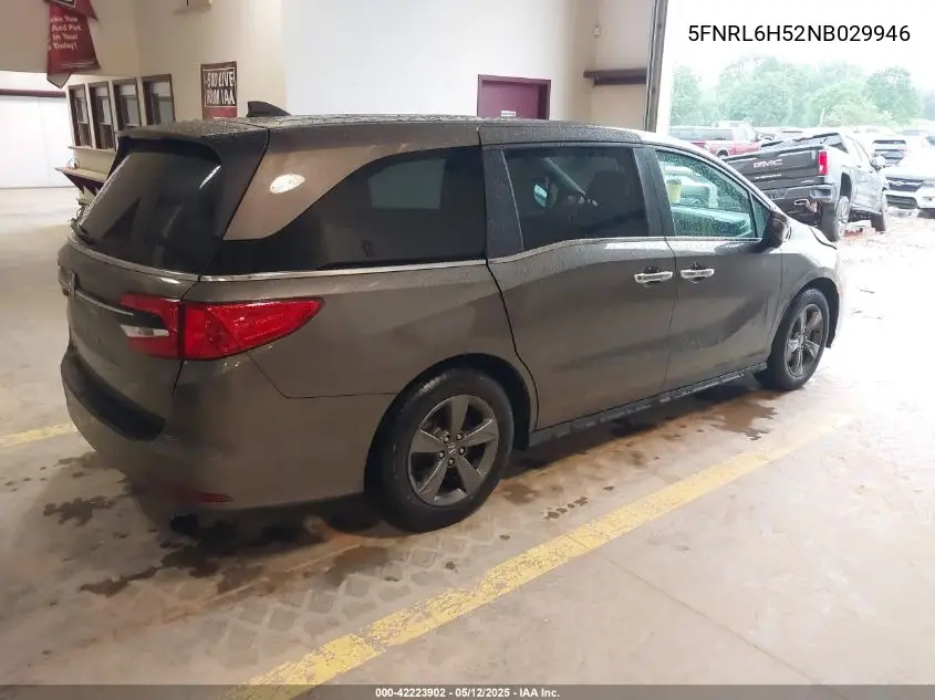 2022 Honda Odyssey Ex VIN: 5FNRL6H52NB029946 Lot: 42223902