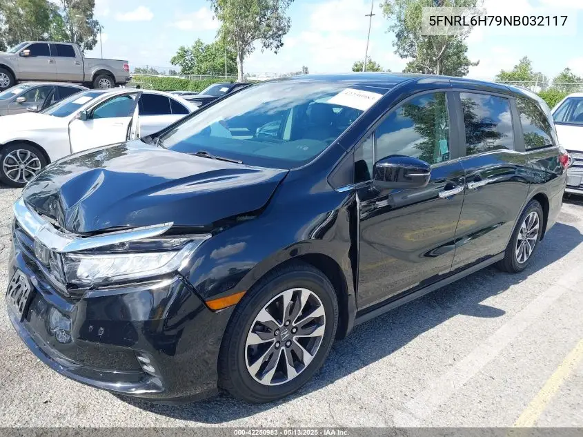 2022 Honda Odyssey Ex-L VIN: 5FNRL6H79NB032117 Lot: 42250983