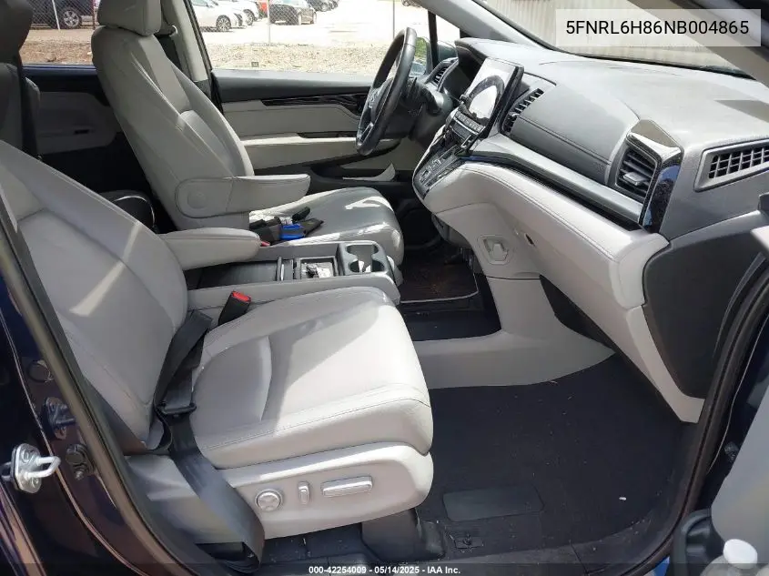2022 Honda Odyssey Touring VIN: 5FNRL6H86NB004865 Lot: 42254009